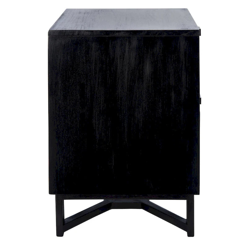 2-Drawer Rattan Accent Table Nightstand