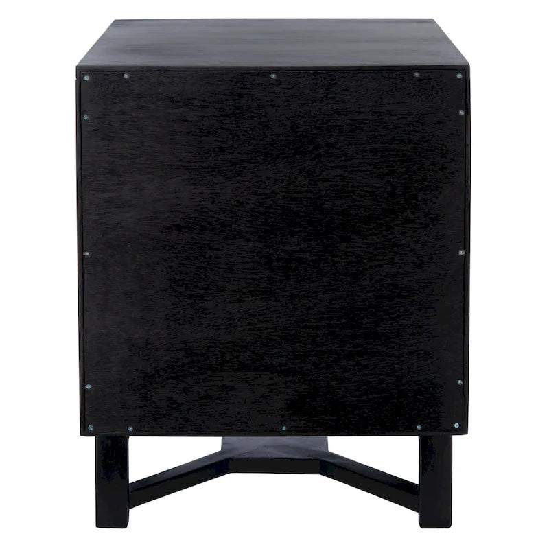 2-Drawer Rattan Accent Table Nightstand