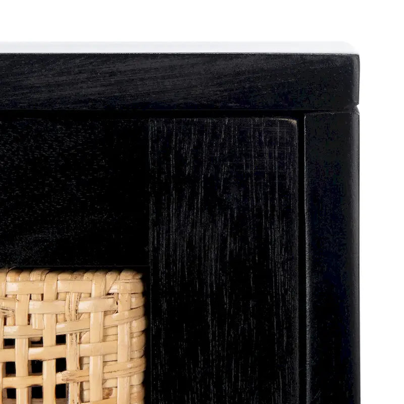 2-Drawer Rattan Accent Table Nightstand