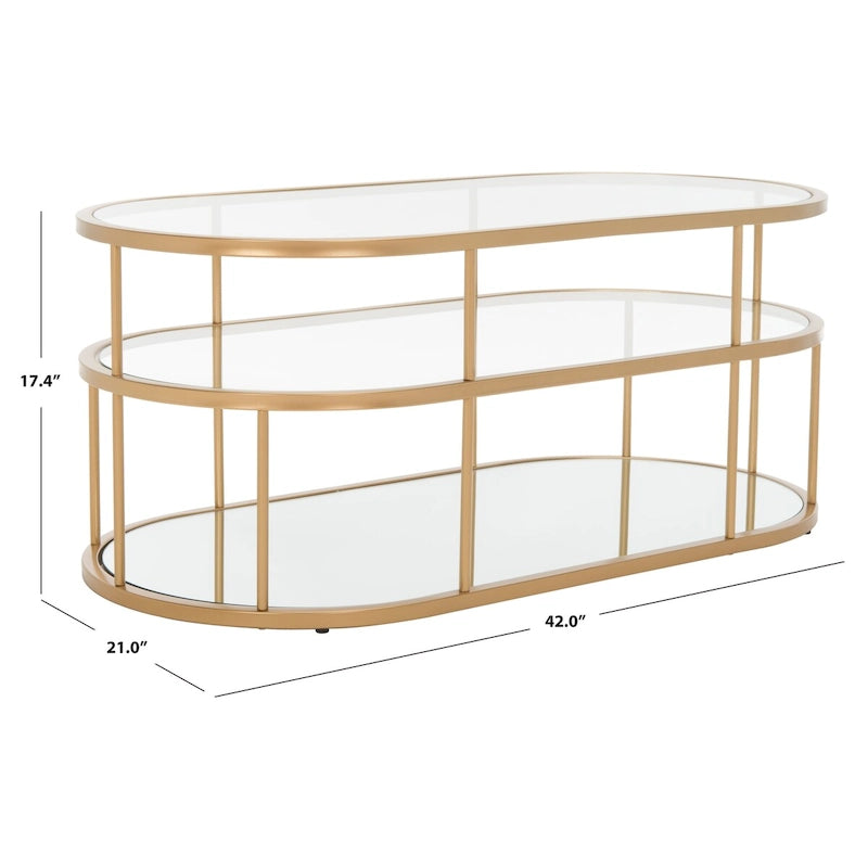 3-Shelf Coffee Table - 42 L x 21 D x 17 H - 42Wx21Dx17H