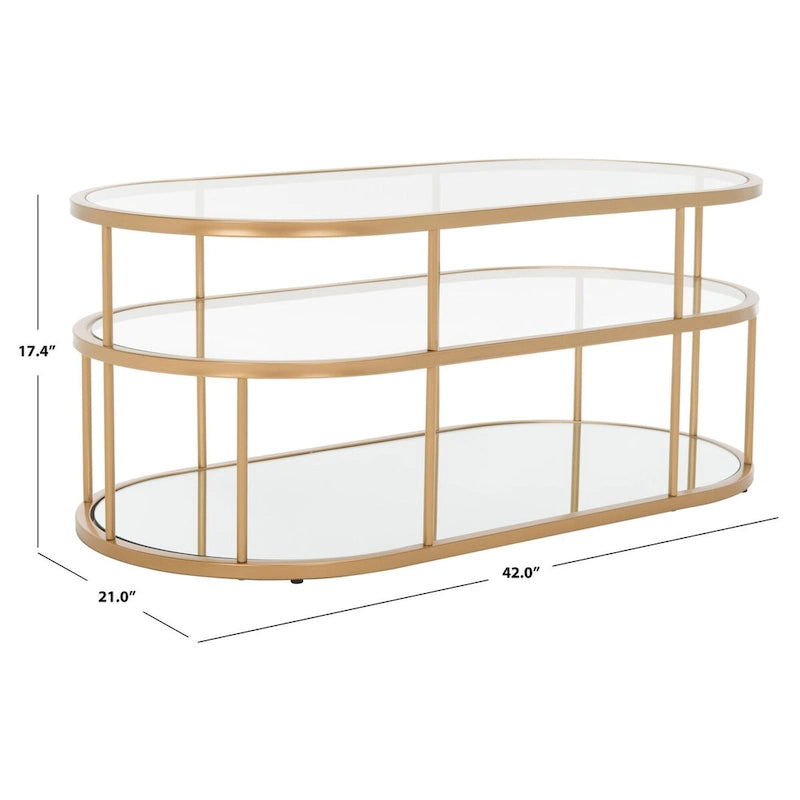 3-Shelf Coffee Table - 42 L x 21 D x 17 H - 42Wx21Dx17H