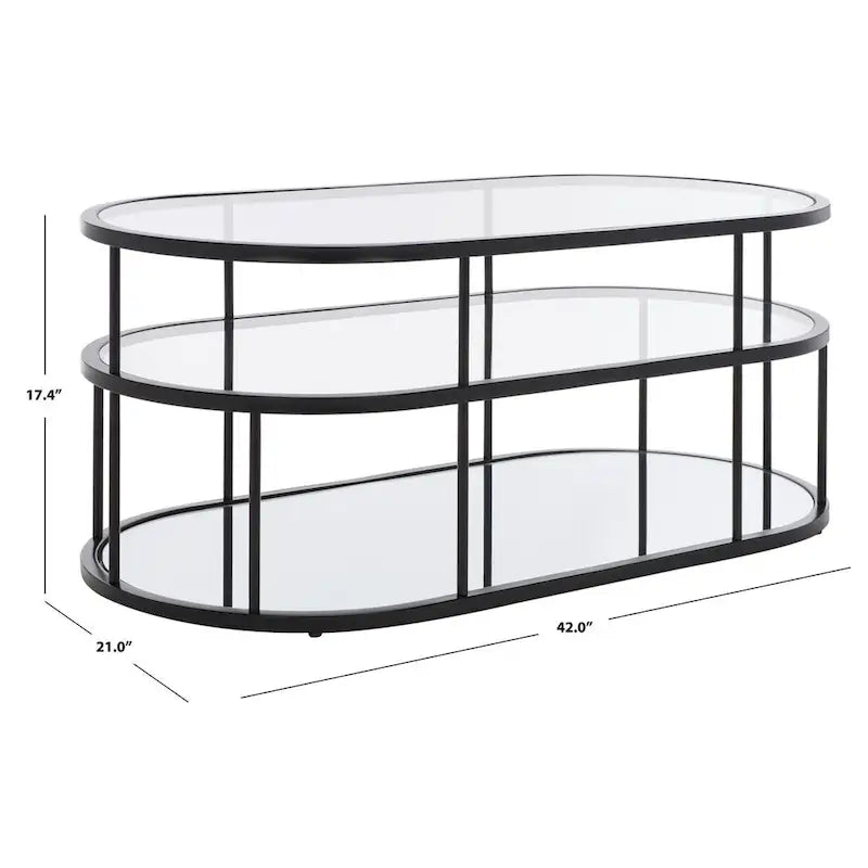 3-Shelf Coffee Table - 42 L x 21 D x 17 H - 42Wx21Dx17H