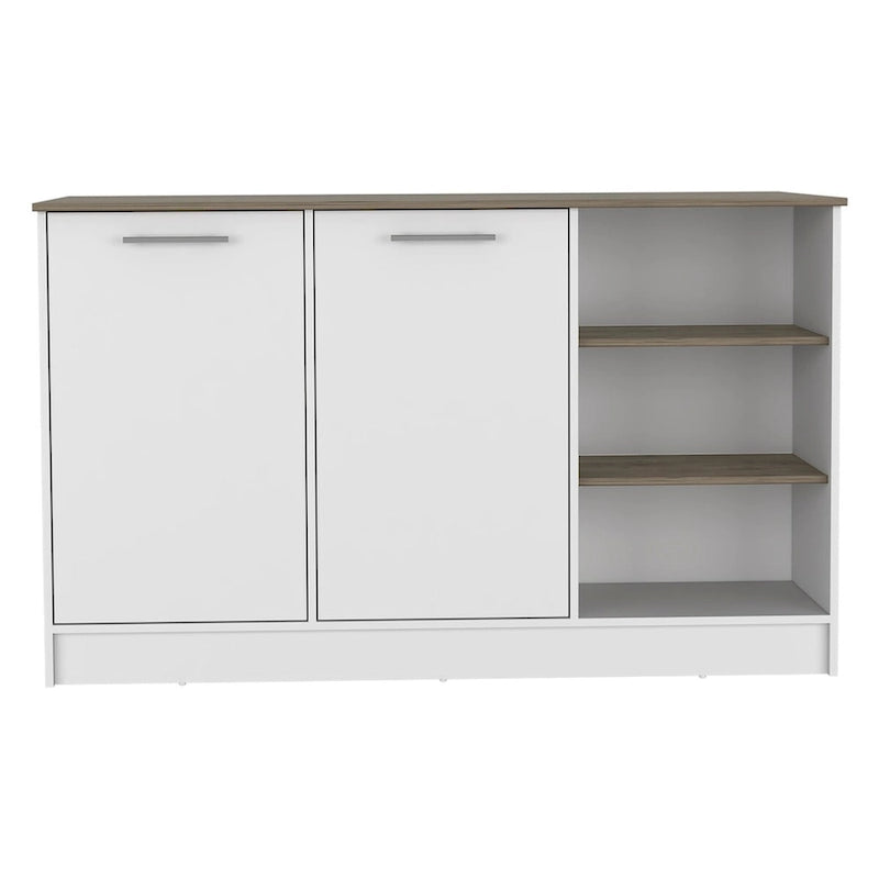 Kitchen Island for Dining Room, Kitchen, White / Dark Brown