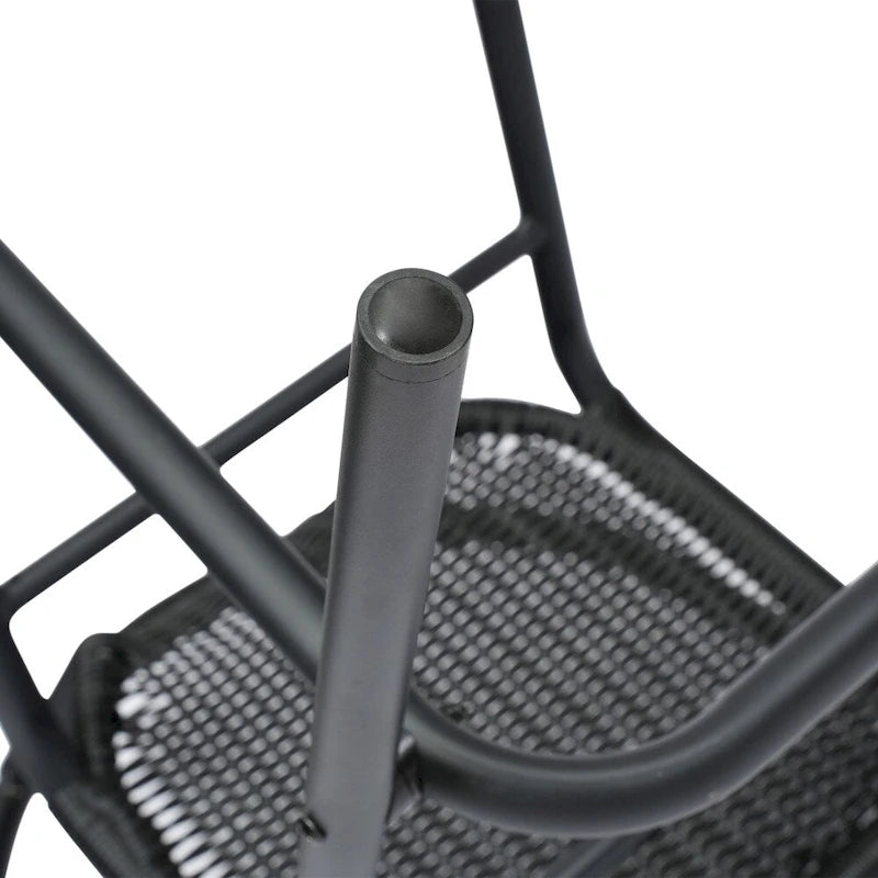 Commercial Indoor-Outdoor Rattan Restaurant Barstool with Aluminum Frame-Set of 4