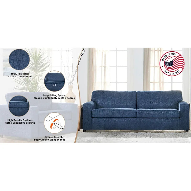 Cushion Back Sofa, Made in USA
