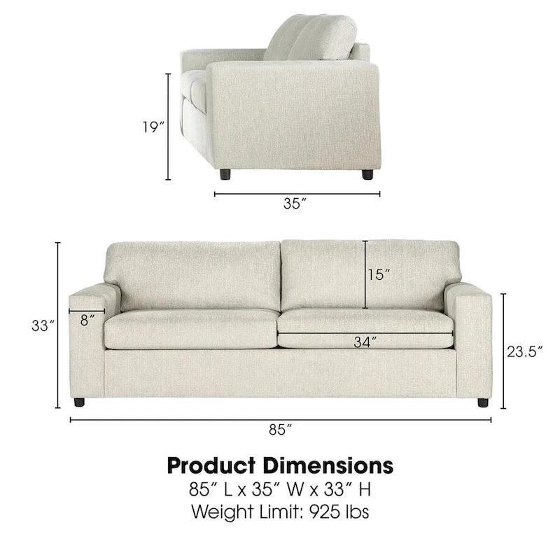 Cushion Back Sofa, Made in USA