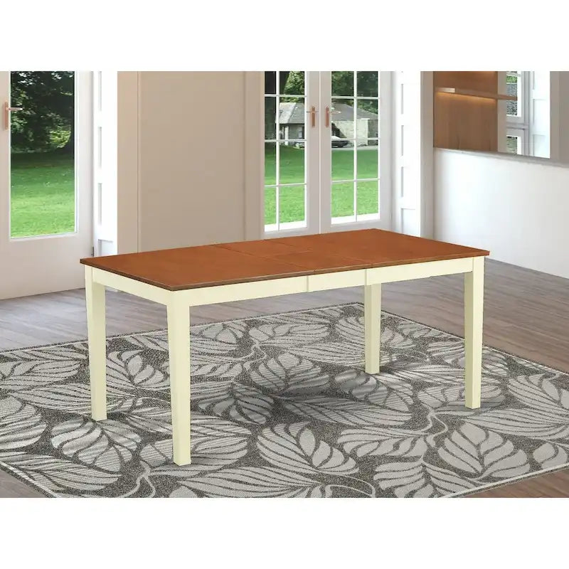 Nicoli Modern Dining Table - Rectangle Kitchen Table Top with Butterfly Leaf (Finish Color Options)