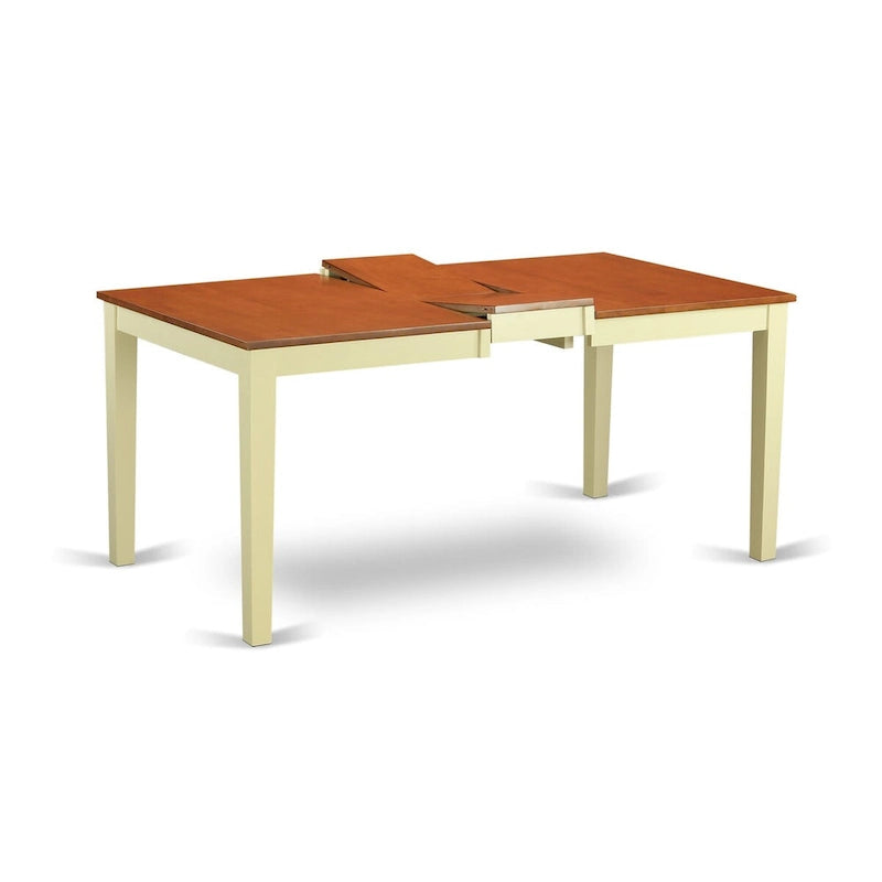 Nicoli Modern Dining Table - Rectangle Kitchen Table Top with Butterfly Leaf (Finish Color Options)