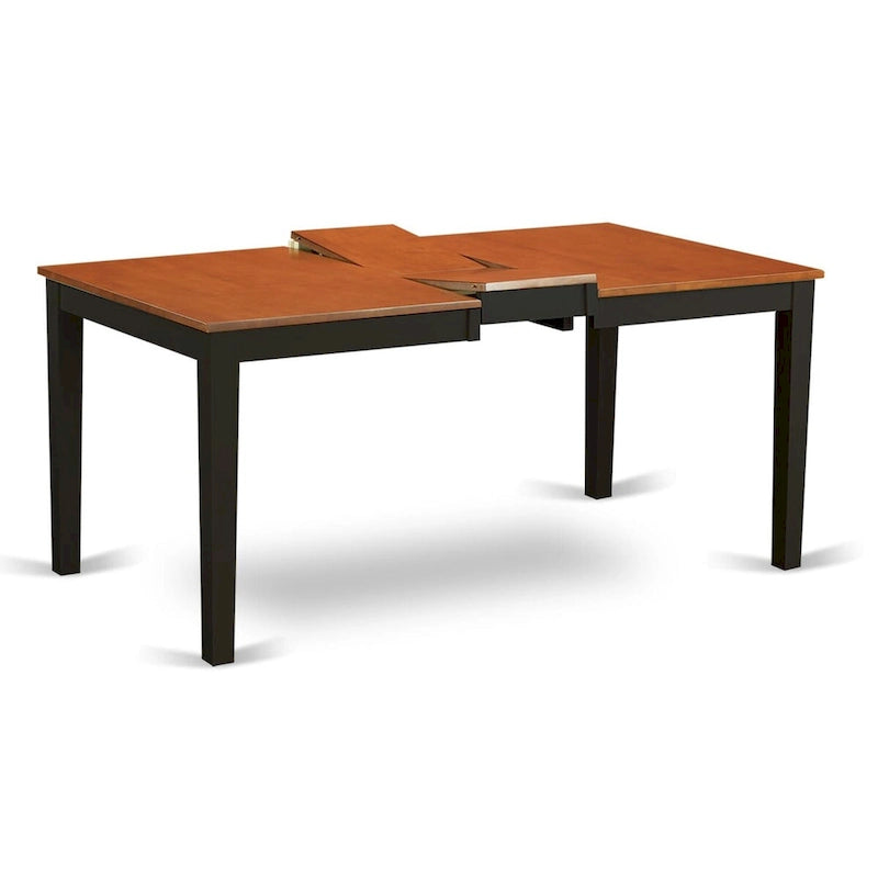 Nicoli Modern Dining Table - Rectangle Kitchen Table Top with Butterfly Leaf (Finish Color Options)