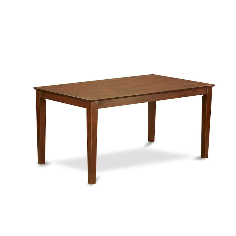 East West Furniture Dinette Set- a Rectangle Dining Room Table and Wooden Seat Dining Chairs, Mahogany (Pieces Options)