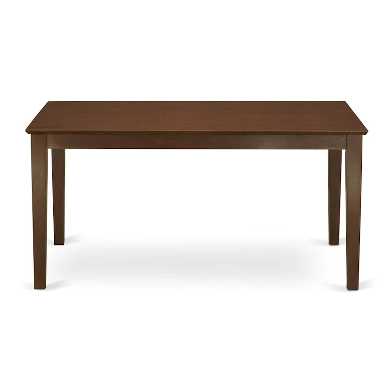 East West Furniture Dinette Set- a Rectangle Dining Room Table and Wooden Seat Dining Chairs, Mahogany (Pieces Options)