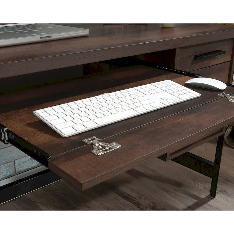 Computer Desk with Storage and Drawers, Barrel Oak
