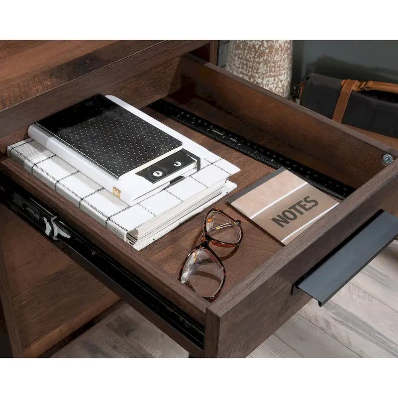 Computer Desk with Storage and Drawers, Barrel Oak