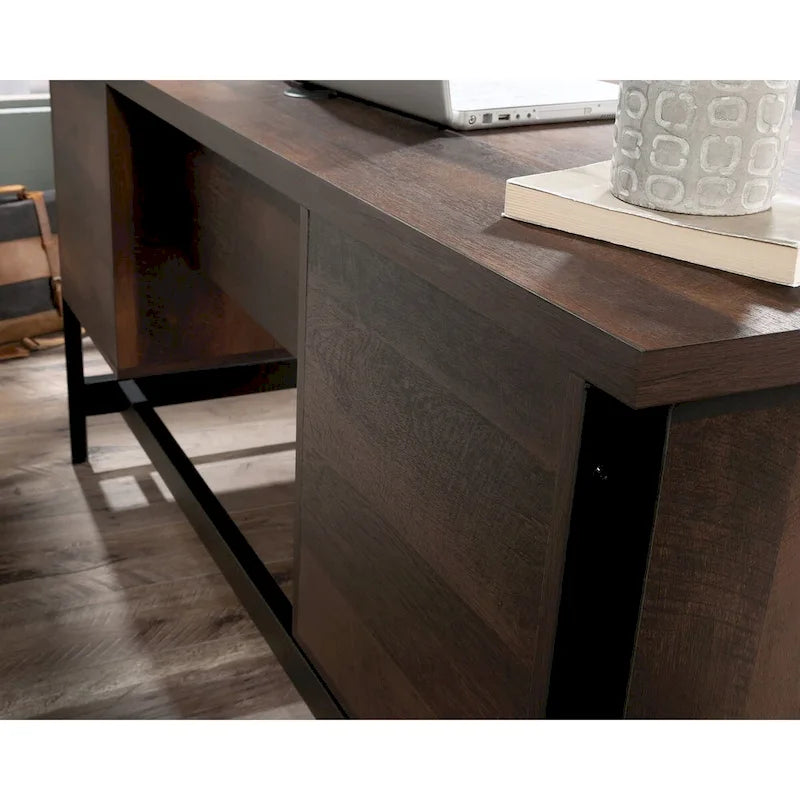 Computer Desk with Storage and Drawers, Barrel Oak