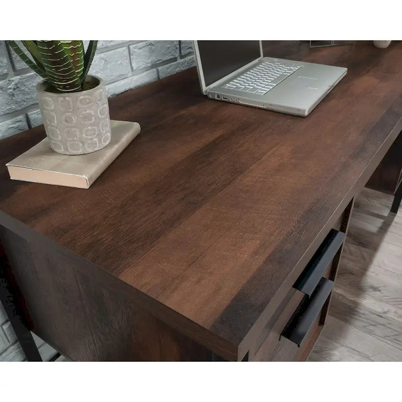 Computer Desk with Storage and Drawers, Barrel Oak