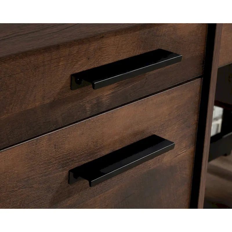Computer Desk with Storage and Drawers, Barrel Oak