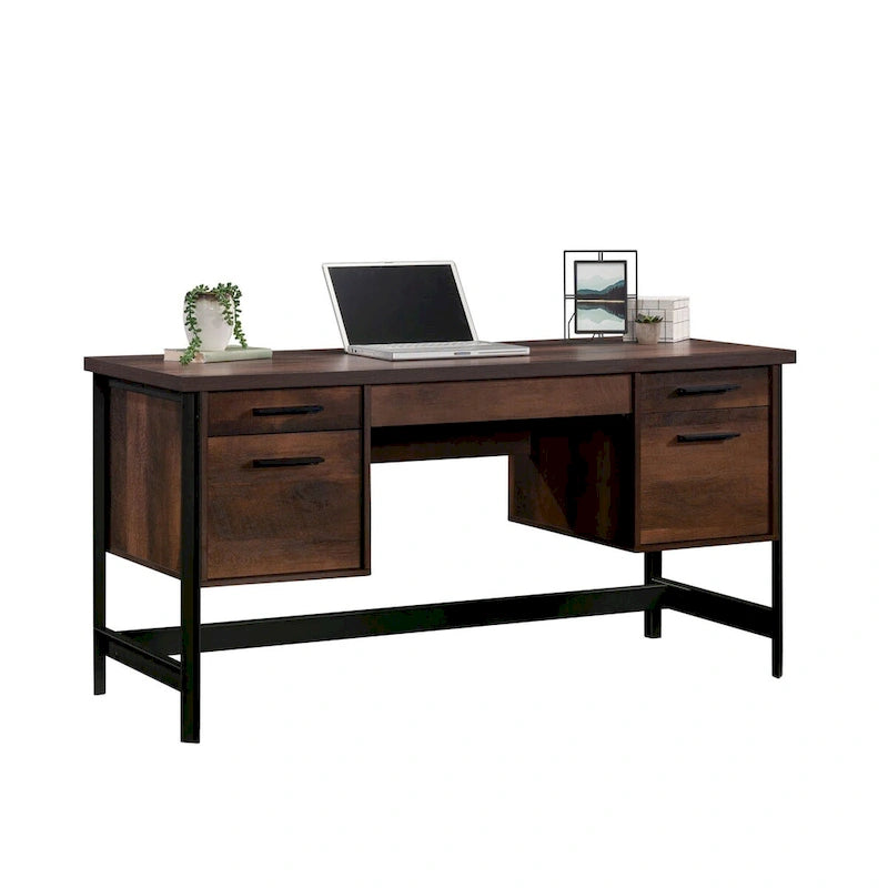 Computer Desk with Storage and Drawers, Barrel Oak