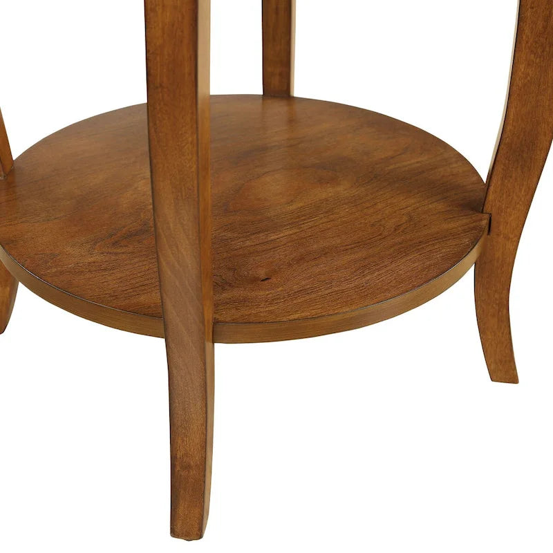 Walnut & Black End Tables - 18Dia X 24H