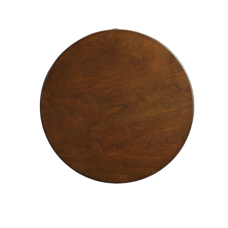 Walnut & Black End Tables - 18Dia X 24H