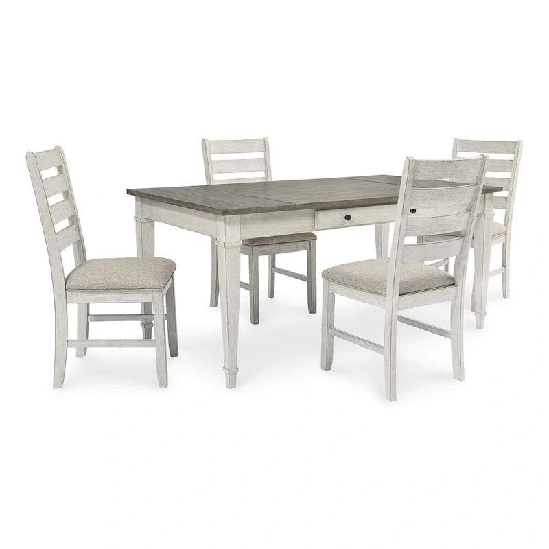 Skempton White / Light Brown 5-Piece Dining Package