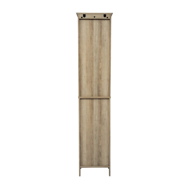 Farmhouse Freestanding Linen Tower with Shelves, Drawer, and Doors