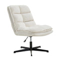 Modern Armless Office Chair Tufted 360 Swivel Upholstered