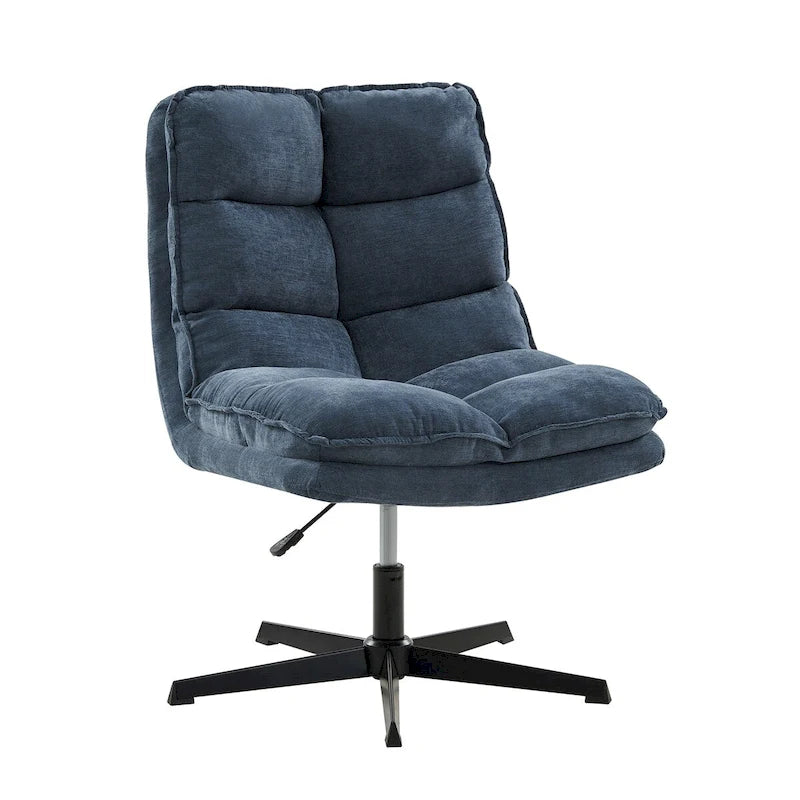 Modern Armless Office Chair Tufted 360 Swivel Upholstered