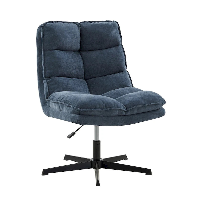 Modern Armless Office Chair Tufted 360 Swivel Upholstered