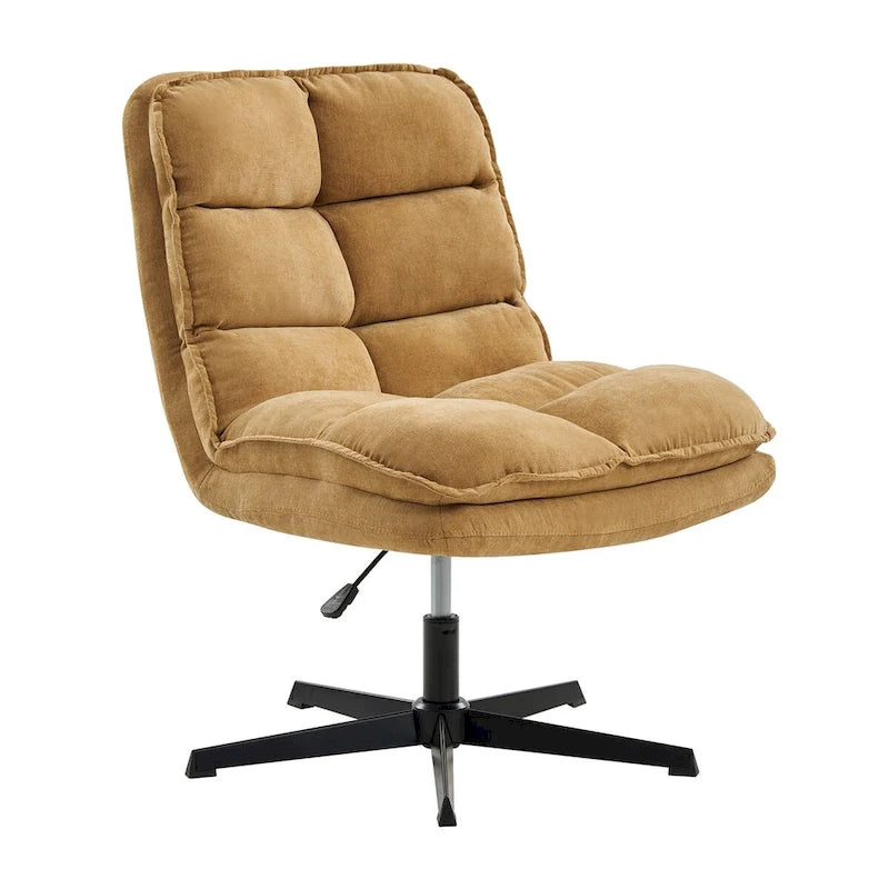 Modern Armless Office Chair Tufted 360 Swivel Upholstered