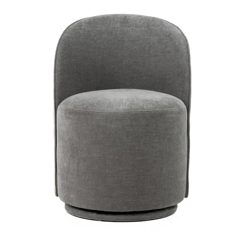Modern Dove Grey Fabric Swivel Dining Chair