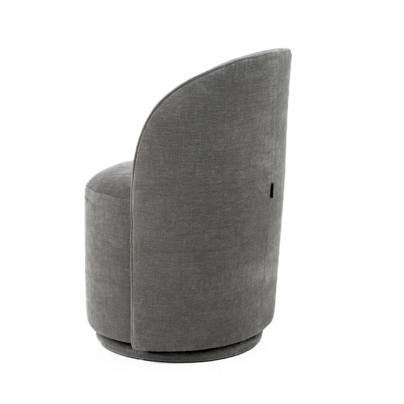 Modern Dove Grey Fabric Swivel Dining Chair