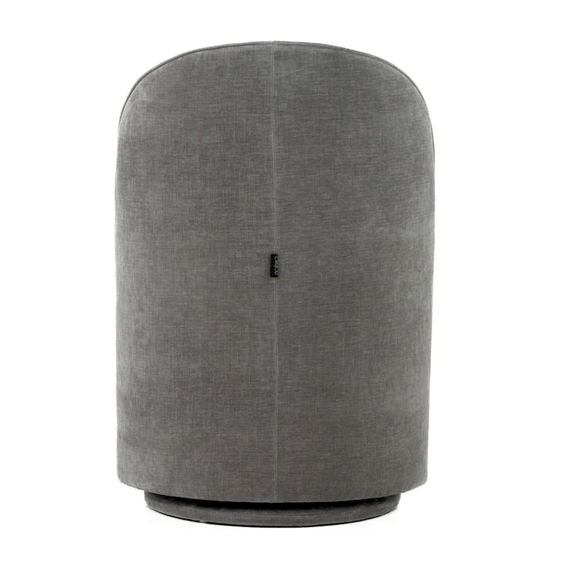 Modern Dove Grey Fabric Swivel Dining Chair