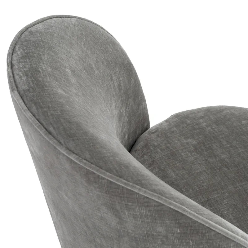 Modern Dove Grey Fabric Swivel Dining Chair