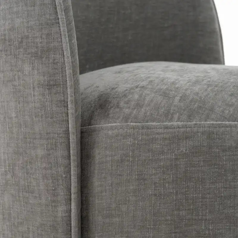 Modern Dove Grey Fabric Swivel Dining Chair